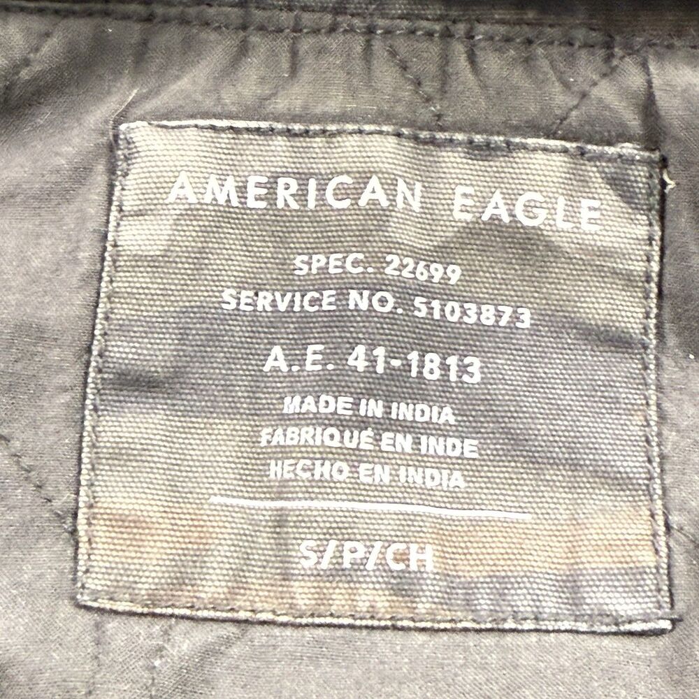American Eagle Field Jacket Women Small Camo Military Faux Fur Vintage Y2K - Picture 10 of 12